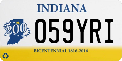 IN license plate 059YRI