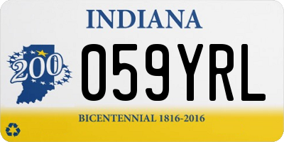 IN license plate 059YRL