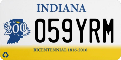 IN license plate 059YRM