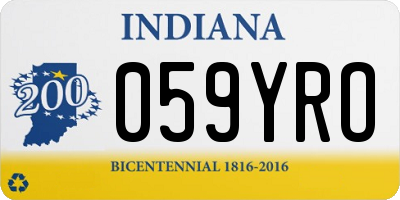 IN license plate 059YRO