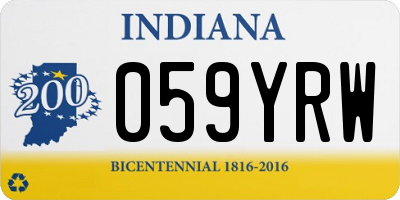 IN license plate 059YRW