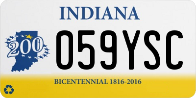 IN license plate 059YSC