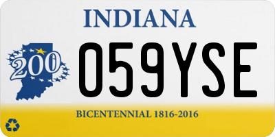 IN license plate 059YSE