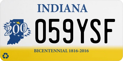 IN license plate 059YSF