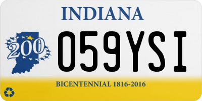 IN license plate 059YSI