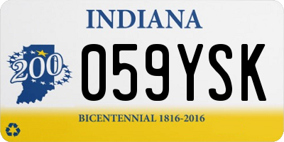 IN license plate 059YSK