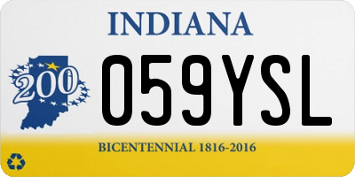 IN license plate 059YSL
