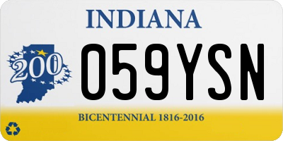 IN license plate 059YSN
