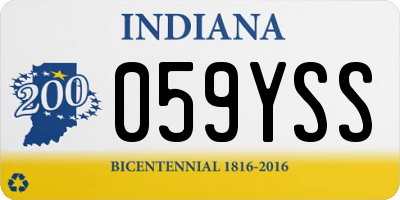 IN license plate 059YSS