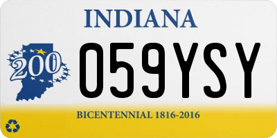 IN license plate 059YSY