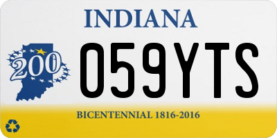 IN license plate 059YTS