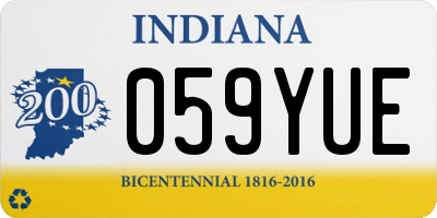 IN license plate 059YUE