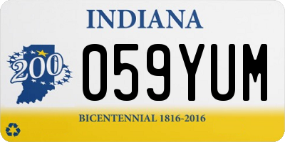 IN license plate 059YUM