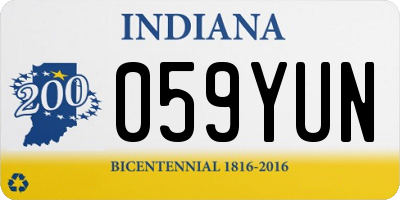 IN license plate 059YUN