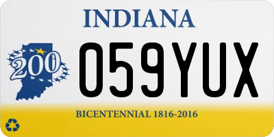 IN license plate 059YUX