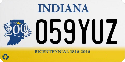 IN license plate 059YUZ
