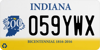 IN license plate 059YWX