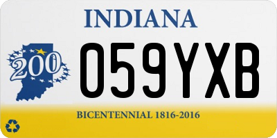 IN license plate 059YXB