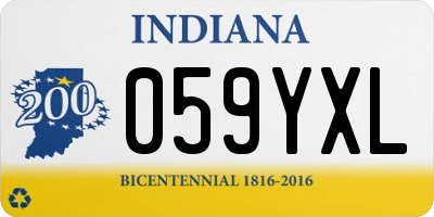 IN license plate 059YXL