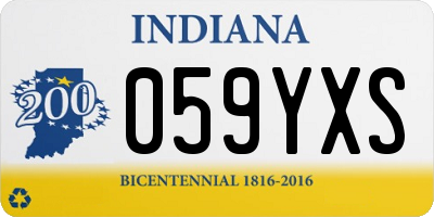 IN license plate 059YXS