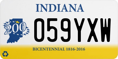 IN license plate 059YXW