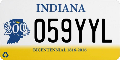IN license plate 059YYL