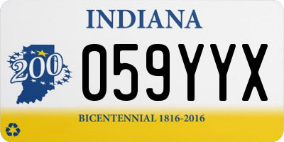 IN license plate 059YYX