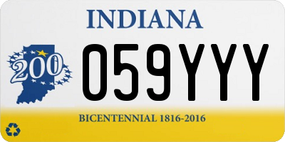 IN license plate 059YYY