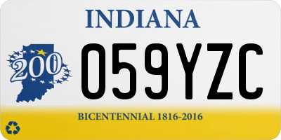 IN license plate 059YZC
