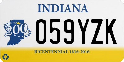 IN license plate 059YZK