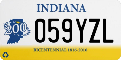 IN license plate 059YZL