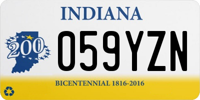 IN license plate 059YZN