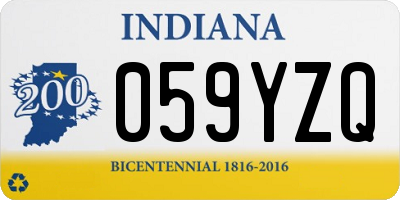 IN license plate 059YZQ
