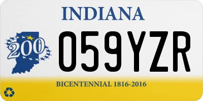 IN license plate 059YZR