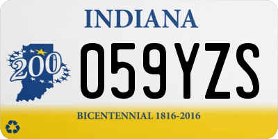 IN license plate 059YZS