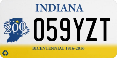 IN license plate 059YZT