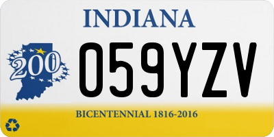 IN license plate 059YZV