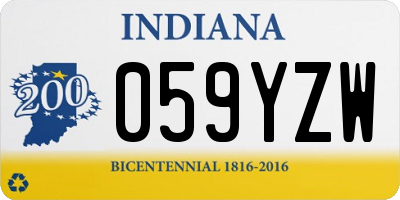 IN license plate 059YZW