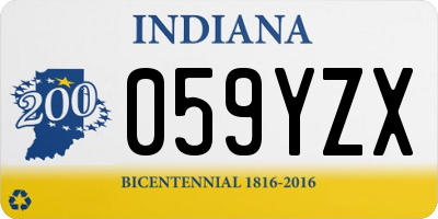 IN license plate 059YZX