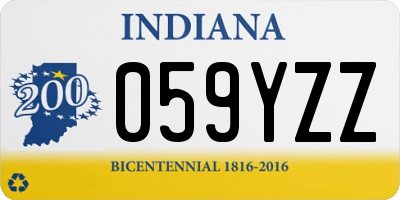 IN license plate 059YZZ