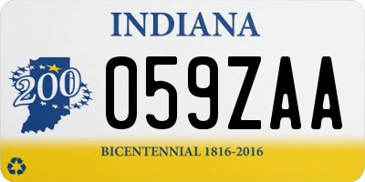 IN license plate 059ZAA