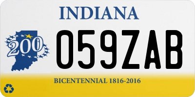 IN license plate 059ZAB