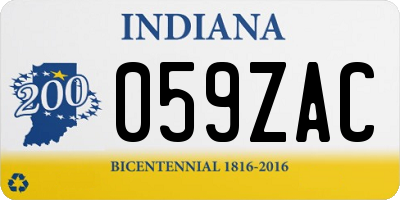 IN license plate 059ZAC