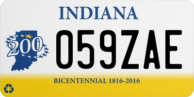IN license plate 059ZAE