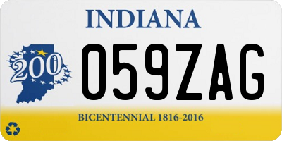 IN license plate 059ZAG