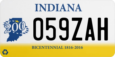 IN license plate 059ZAH