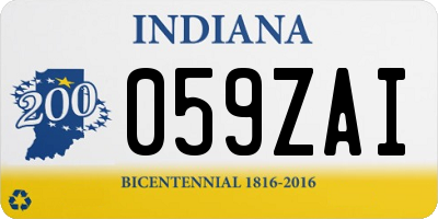 IN license plate 059ZAI