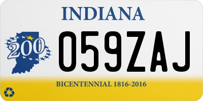 IN license plate 059ZAJ