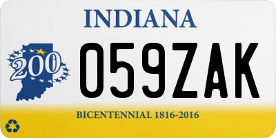 IN license plate 059ZAK