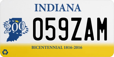 IN license plate 059ZAM
